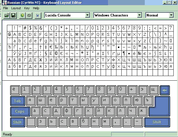 Keyboard Layout Editor for Win NT